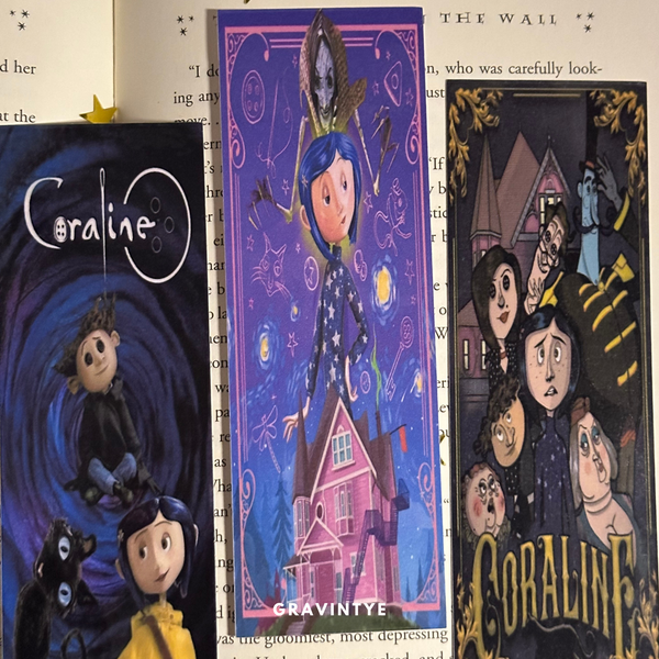 JUEGO DE 4 BOOKMARKS DE CORALINE