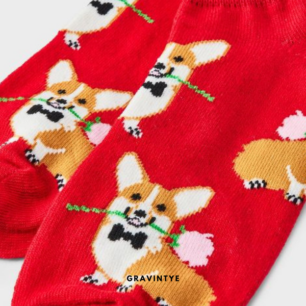 CORGI VALENTINE SOCKS
