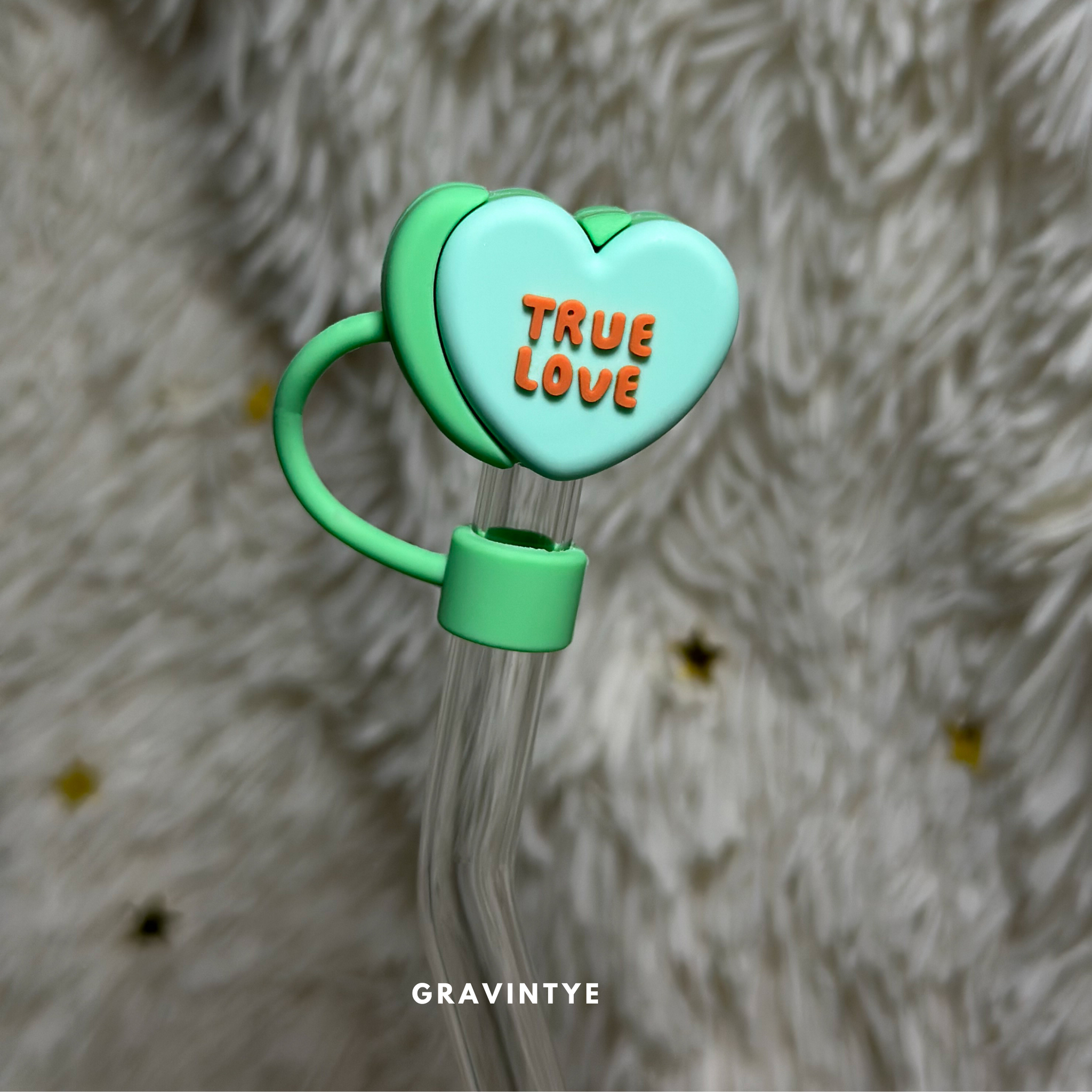 SILICONE STRAW COVERS TRUE LOVE