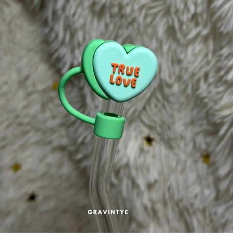 SILICONE STRAW COVERS TRUE LOVE