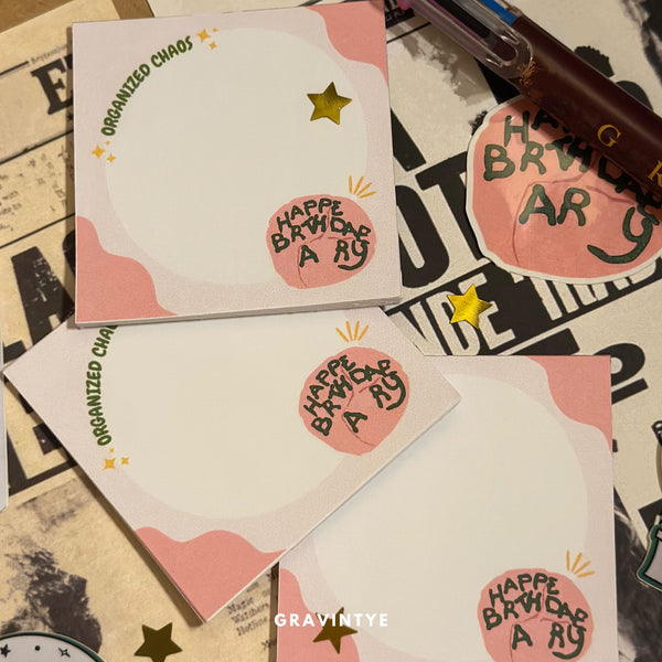HAPPY BIRTHDAE NOTEPAD 3X3