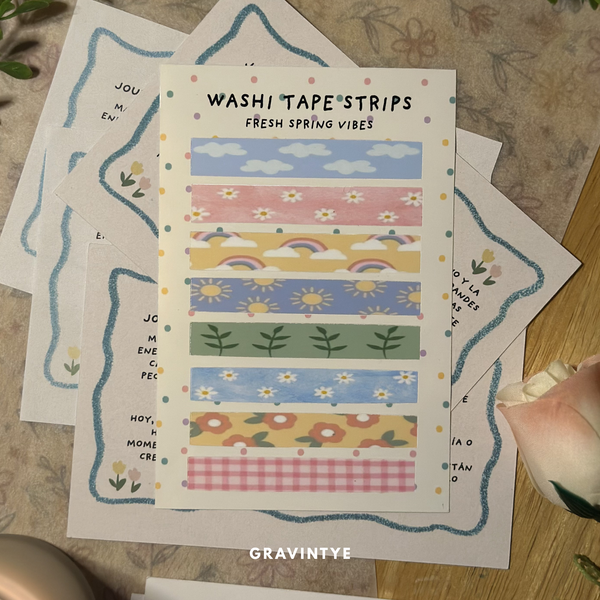 WASHI TAPE STRIPS FRESH SPRING VIBES
