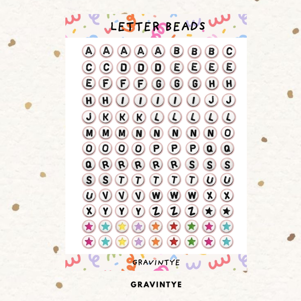 LETRAS DEL ABECEDARIO (LETTER BEADS) STICKER SHEET