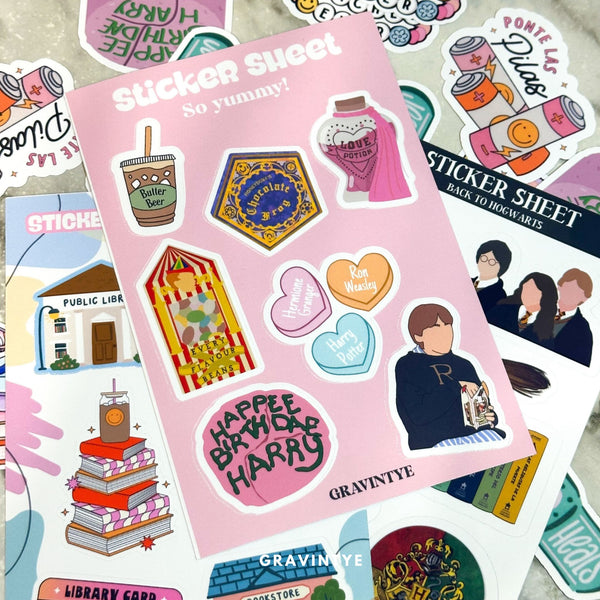 STICKER SHEET HAPPY LIBRARY