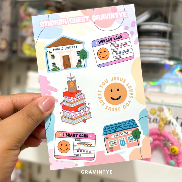 STICKER SHEET HAPPY LIBRARY