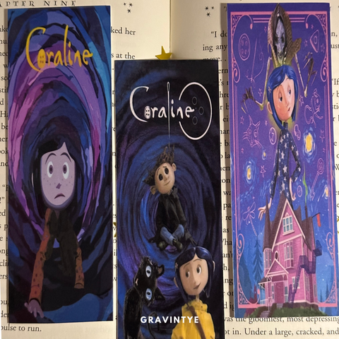JUEGO DE 4 BOOKMARKS DE CORALINE