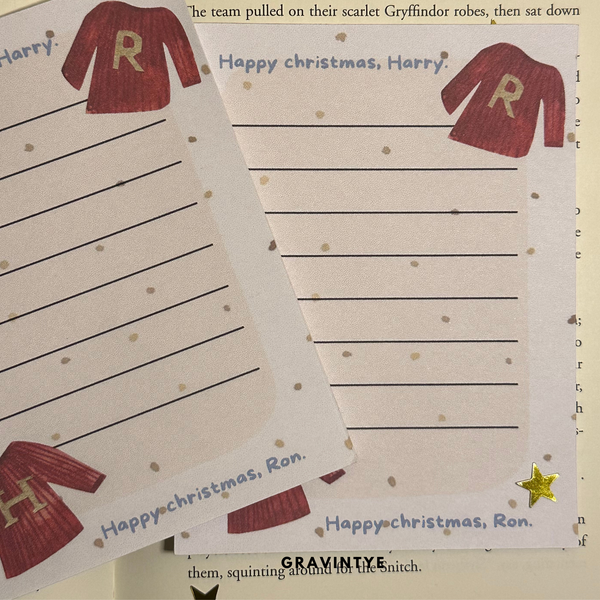 HAPPY CHRISTMAS HARRY, RON NOTEPAD 4.25 X 5.5