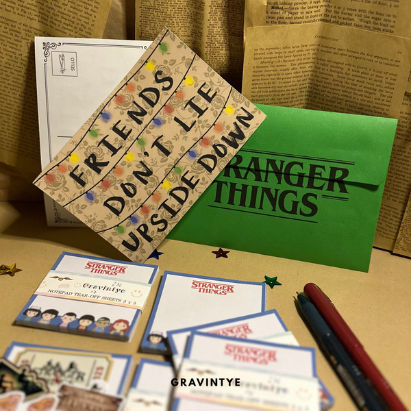 STRANGER THINGS BUNDLE NOTEPADS 3X3 / CARD / STICKERS